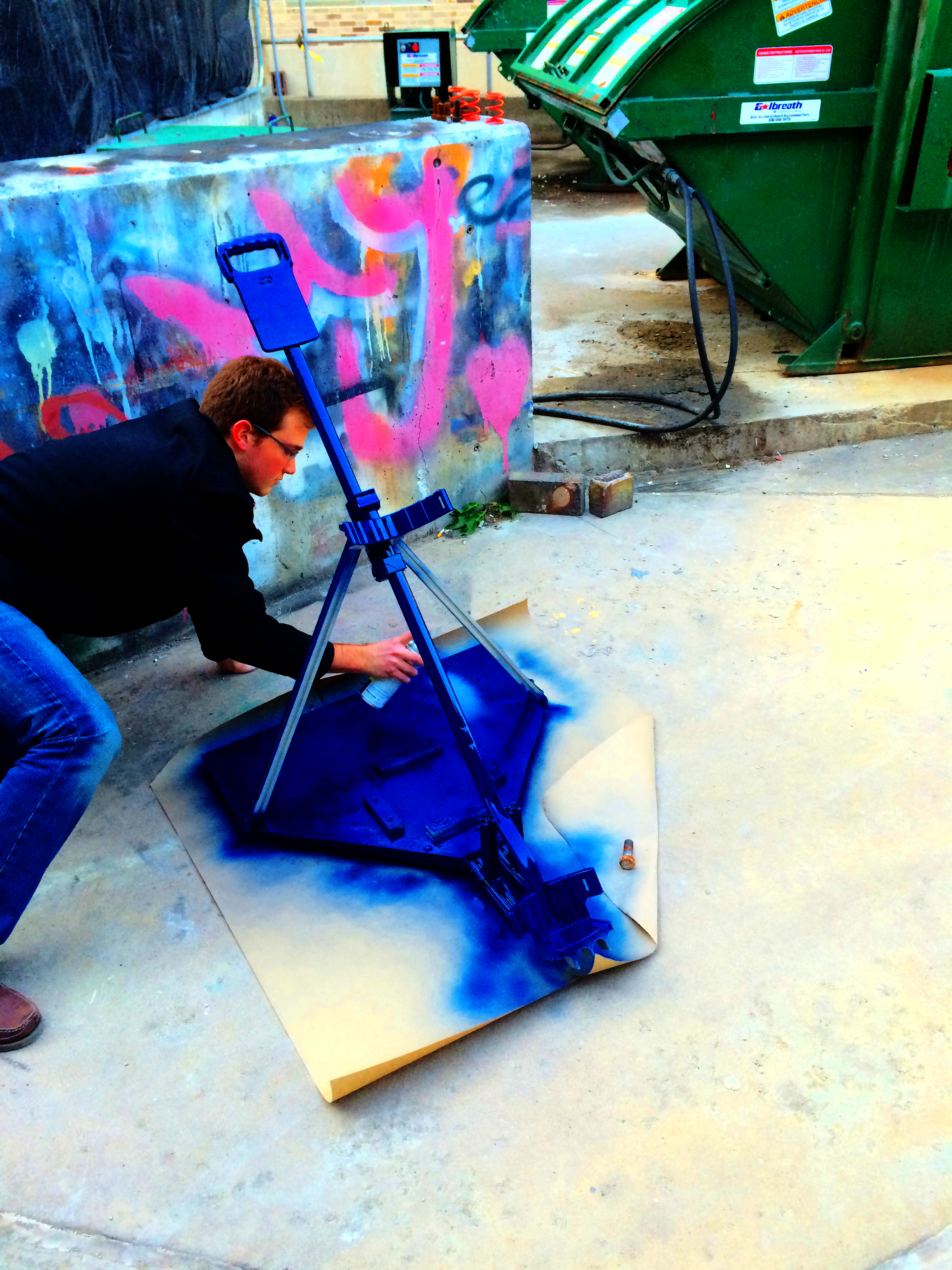 Matt painting the cart