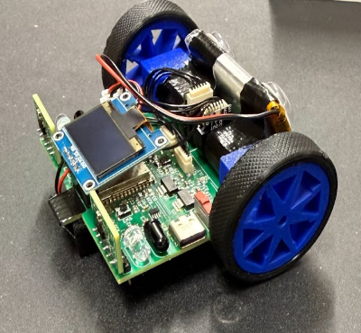 Isometric view of micromouse assembly